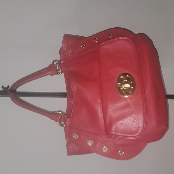 Emma Fox Red Leather Satchel Handbag - Picture 3 of 11